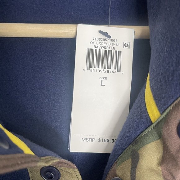 POLO Ralph Lauren Sweater Men’s Large Fleece Camo Blue Green Red New $198 - Picture 9 of 16